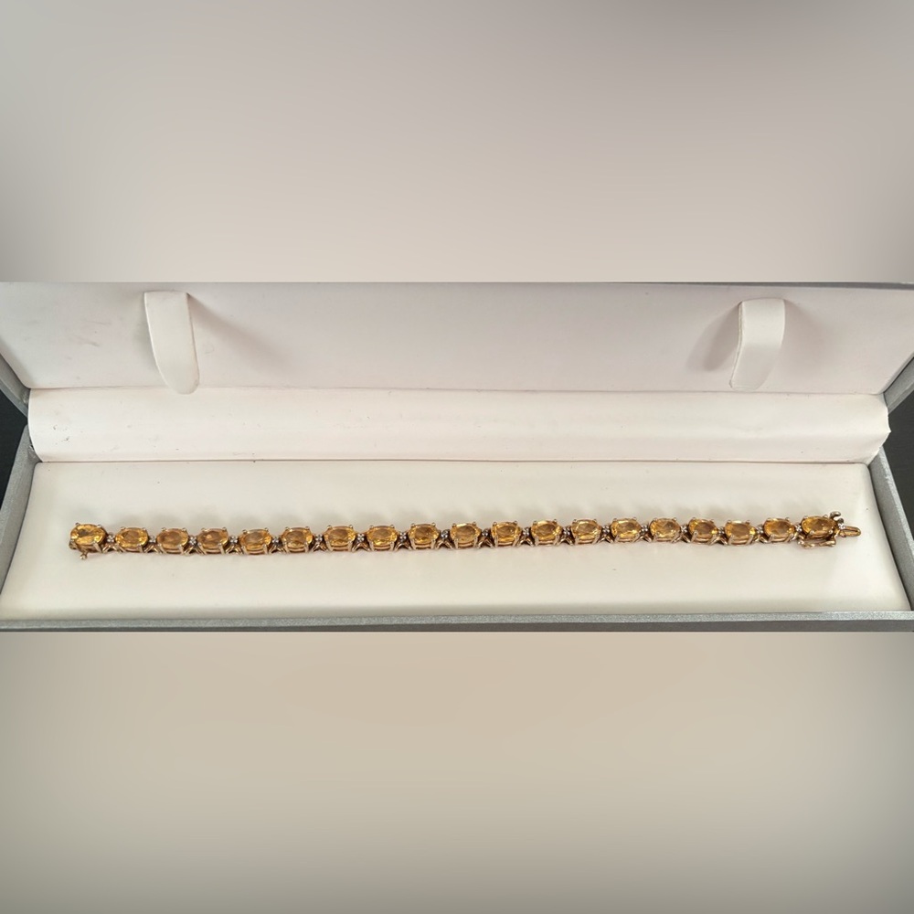 Gold-Tone Citrine Tennis Bracelet - Women Jewelry